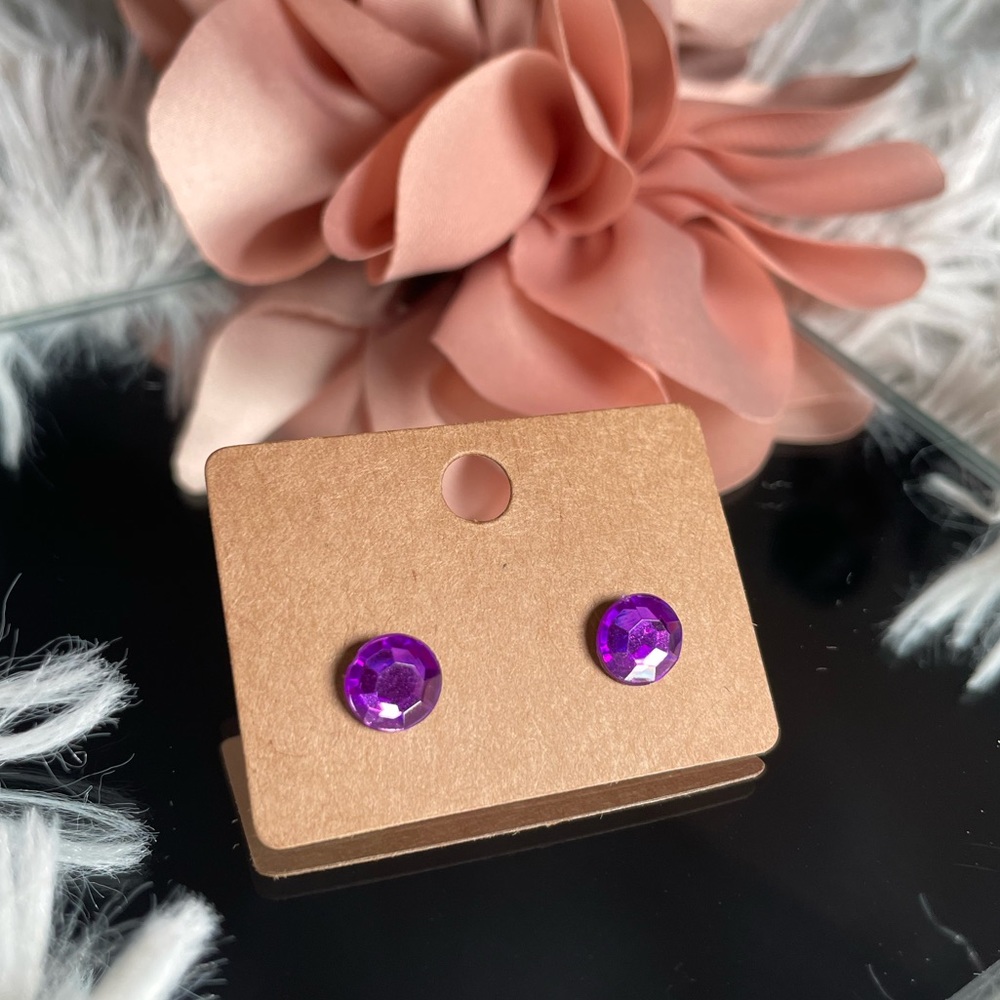 Purple y2k Rhinestone Earrings